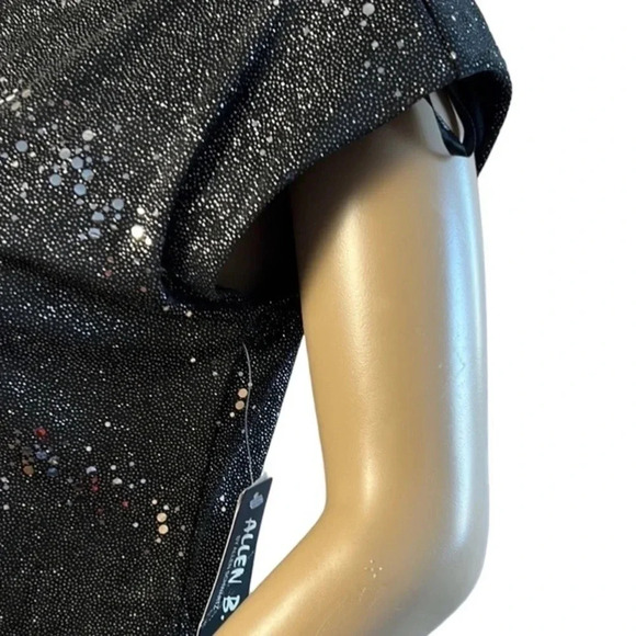 Sequin Dress by Allen Schwartz NWT black shimmer dress, back cut out, ribbons - Picture 6 of 11